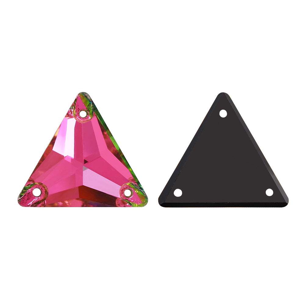 Vitrail Rose Triangle Shape High Quality Glass Sew-on Rhinestones Secondary image