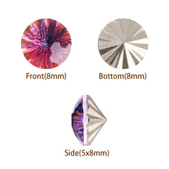 Millennium Series Round Shape Purple Volcano Glass Pointed Back Fancy Rhinestones WholesaleRhinestone