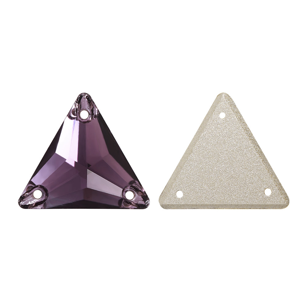 Amethyst Triangle Shape High Quality Glass Sew-on Rhinestones WholesaleRhinestone