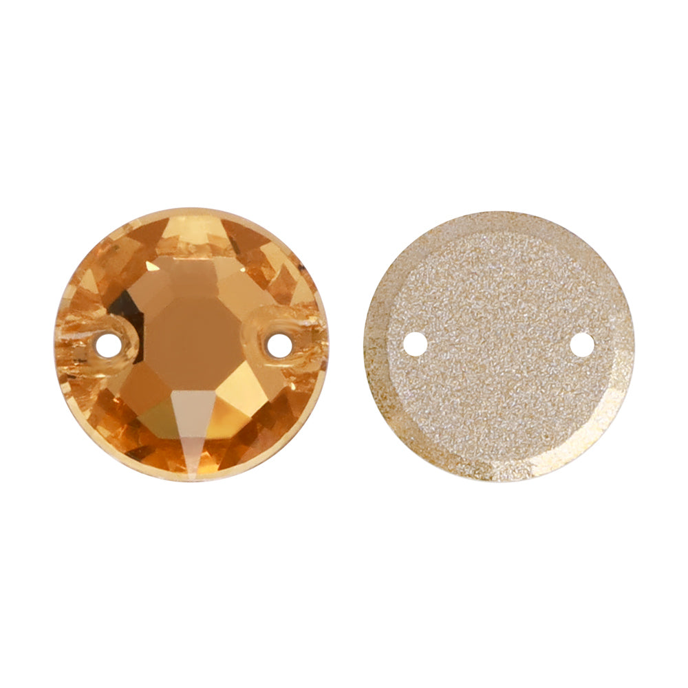 Light Smoked Topaz XIRIUS Round Shape High Quality Glass Sew-on Rhinestones Secondary image