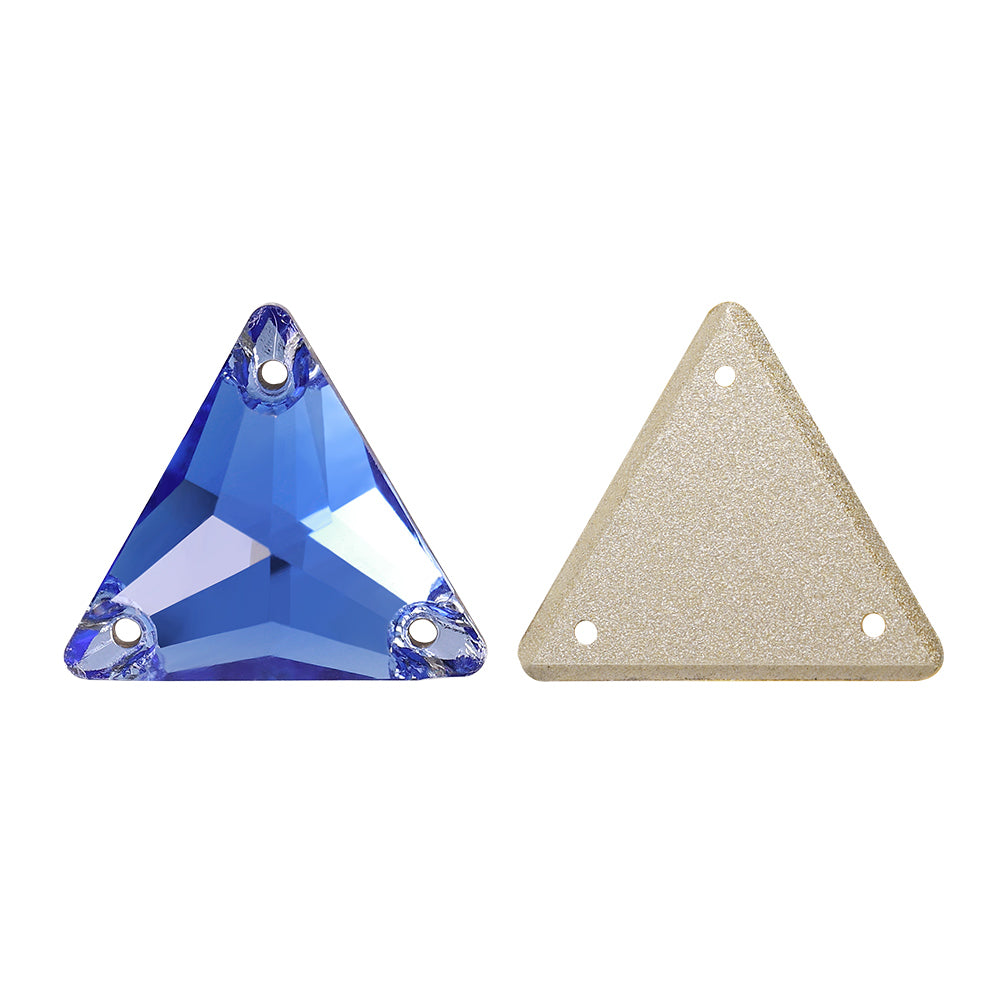 Light Sapphire Triangle Shape High Quality Glass Sew-on Rhinestones WholesaleRhinestone