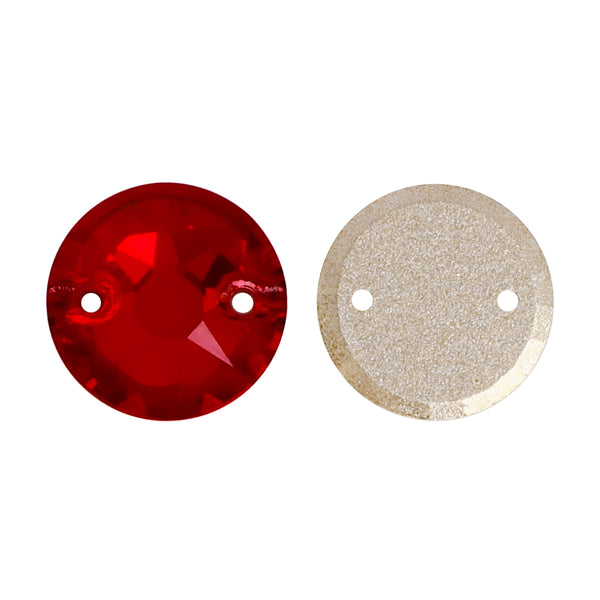 Light Siam XIRIUS Round Shape High Quality Glass Sew-on Rhinestones WholesaleRhinestone
