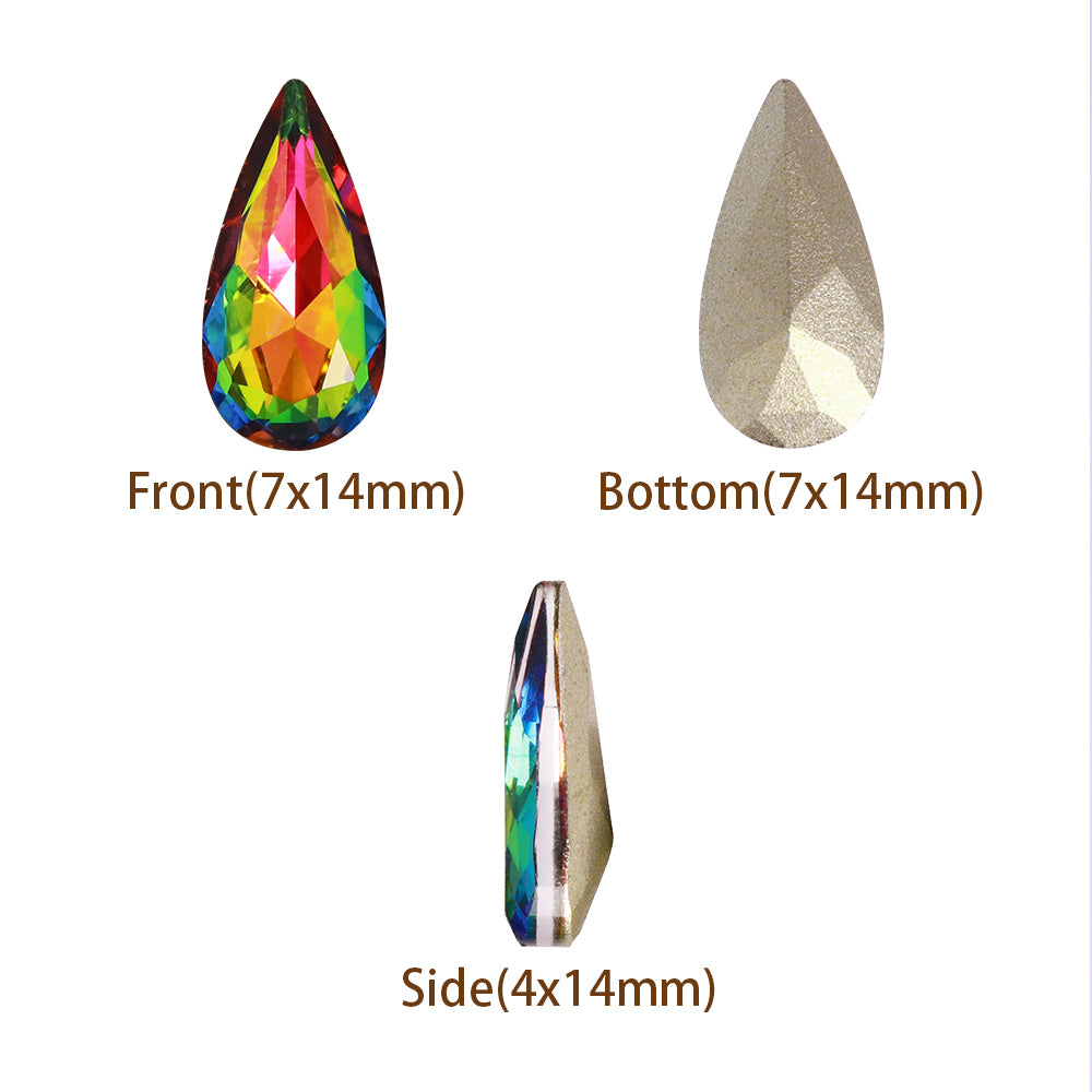 Vitrail Medium Teardrop Shape High Quality Glass Pointed Back Fancy Rhinestones WholesaleRhinestone