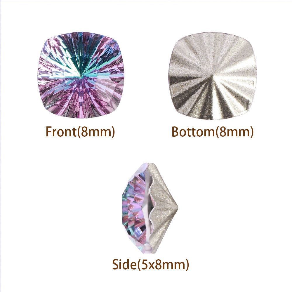 Millennium Series Round Square Shape Vitrail Light Glass Pointed Back Fancy Rhinestones WholesaleRhinestone