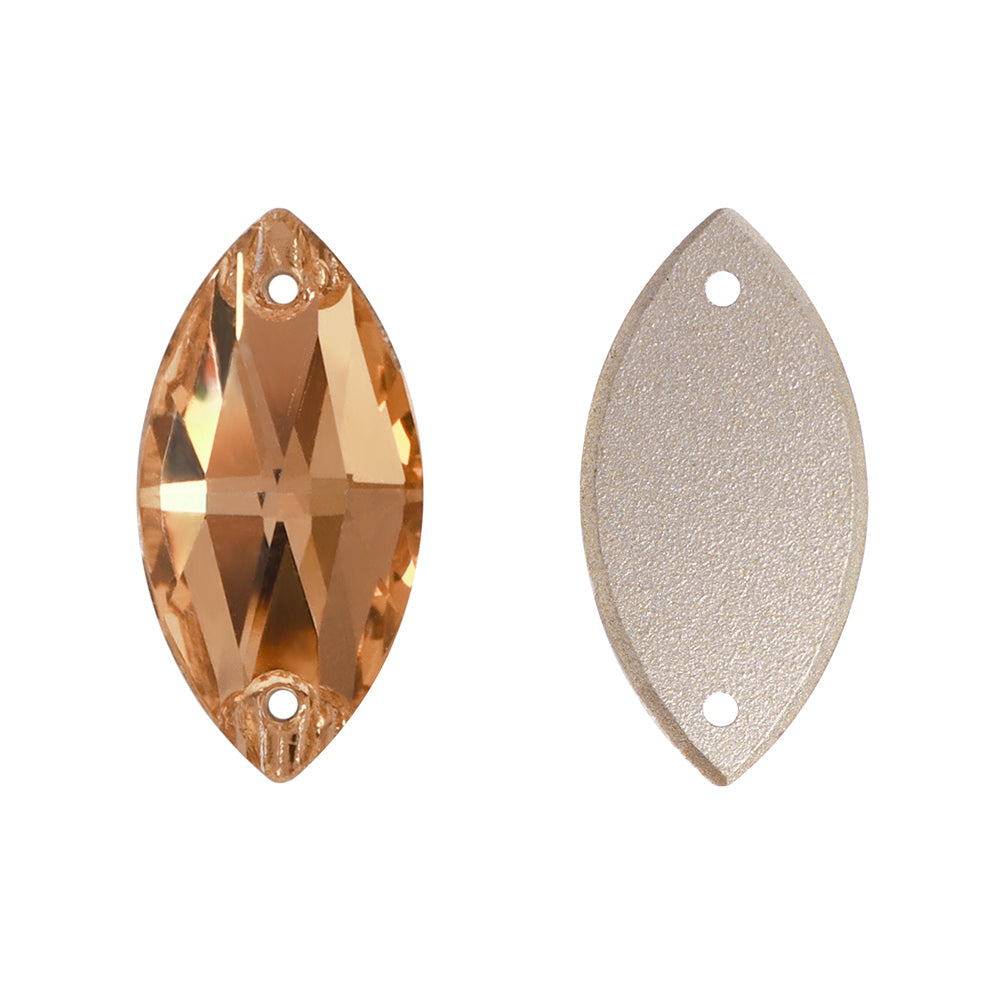 Light Smoked topaz Navette Shape High Quality Glass Sew-on Rhinestones WholesaleRhinestone