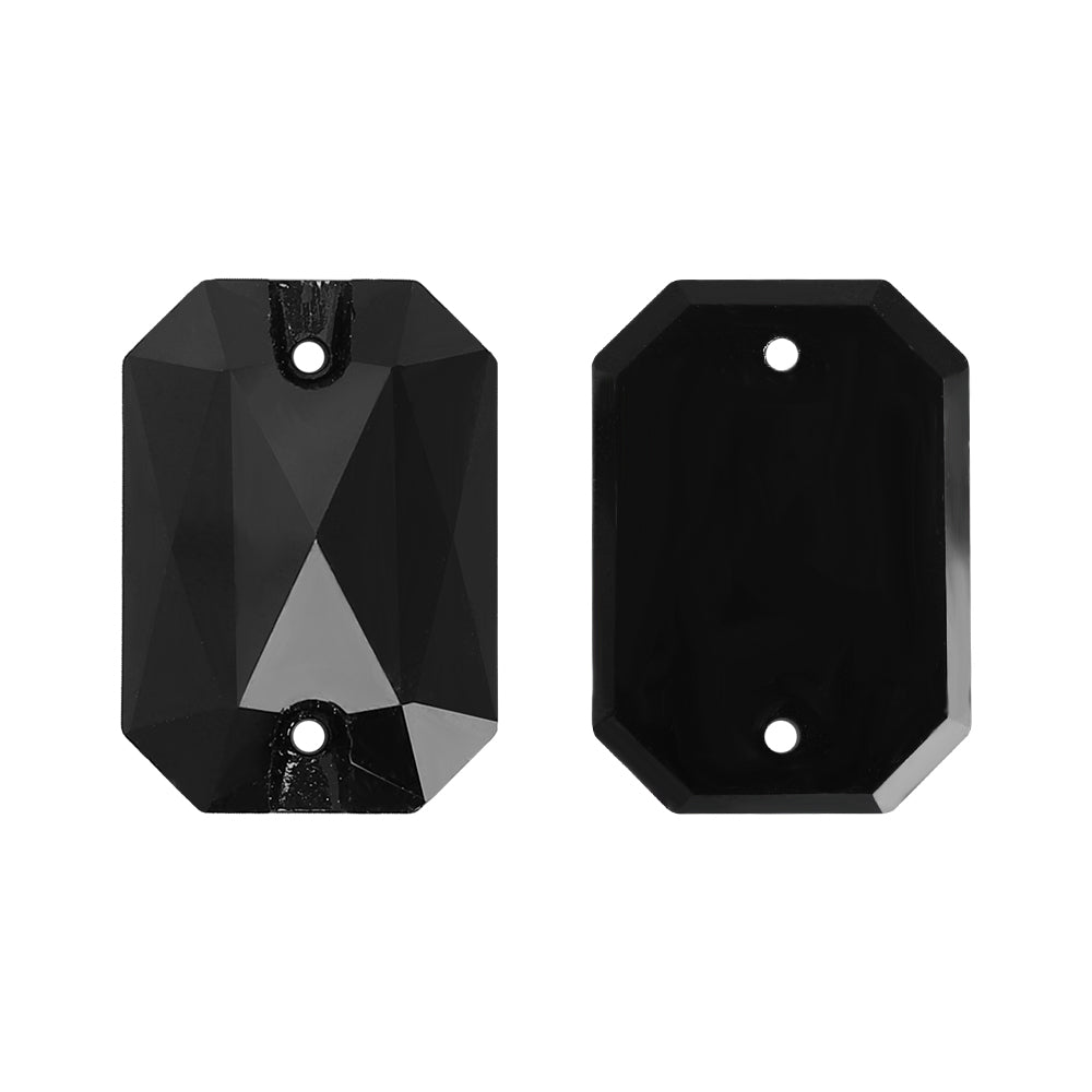 Jet Octagon Shape High Quality Glass Sew-on Rhinestones Secondary image