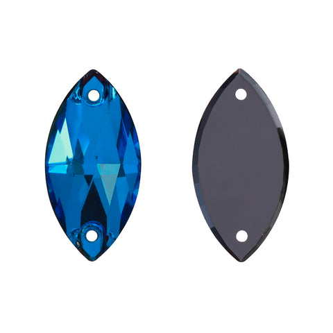 Bermuda Blue Navette Shape High Quality Glass Sew-on Rhinestones WholesaleRhinestone