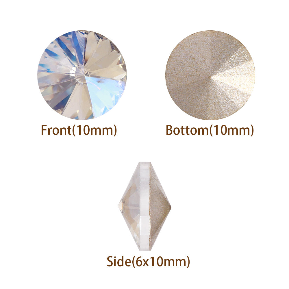 Moonlight Rivoli Shape High Quality Glass Pointed Back Fancy Rhinestones WholesaleRhinestone