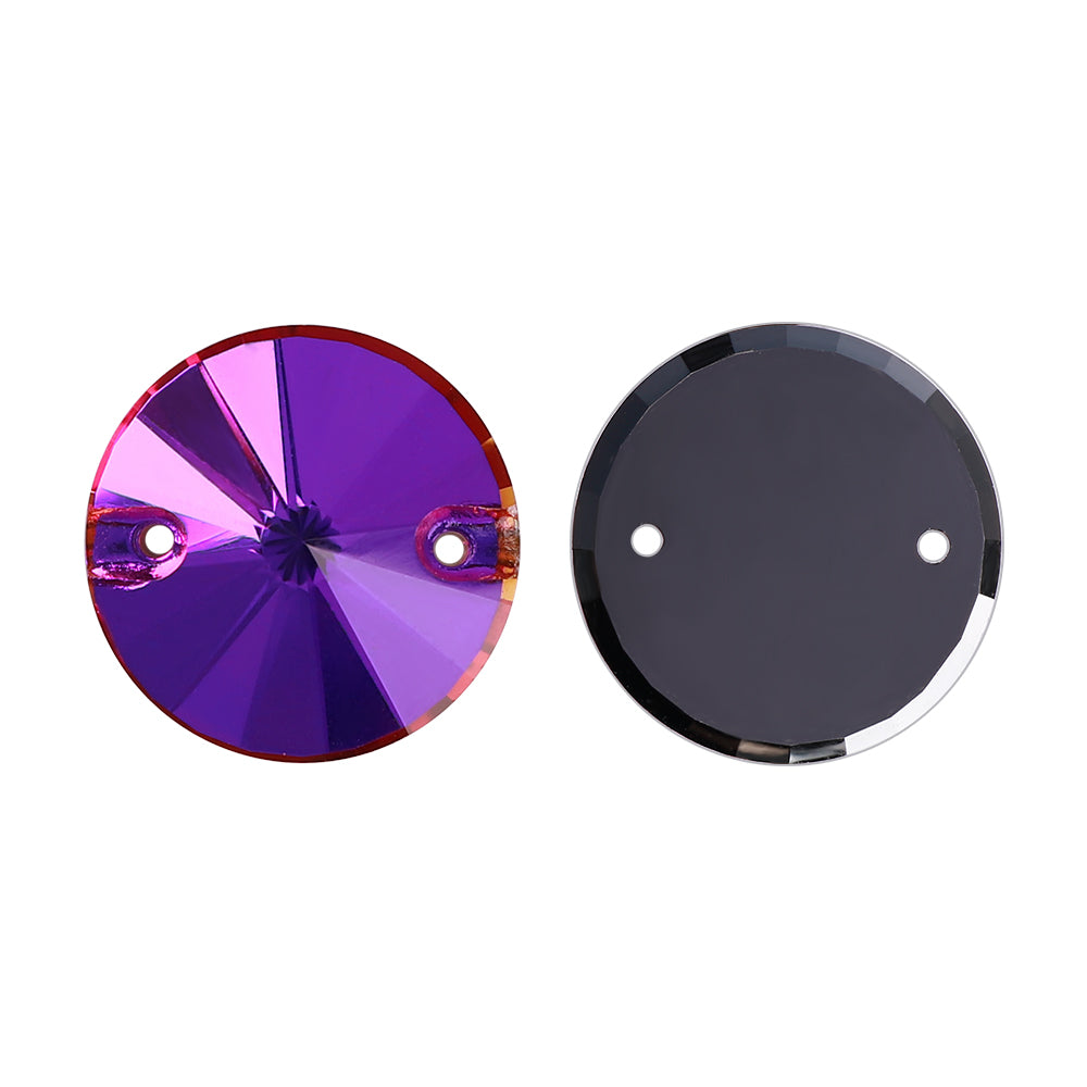 Violett Blue Rivoli Form hochwertiges Glas Nähstelsteine Zweitbild