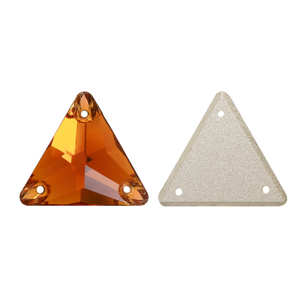 Tangerine Triangle Shape High Quality Glass Sew-on Rhinestones WholesaleRhinestone