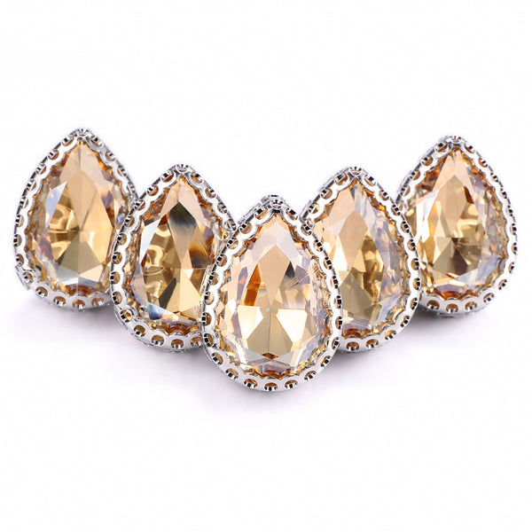 Golden Shadow Drop Shape High-Quality Glass Sew-on Nest Hollow Claw Rhinestones WholesaleRhinestone