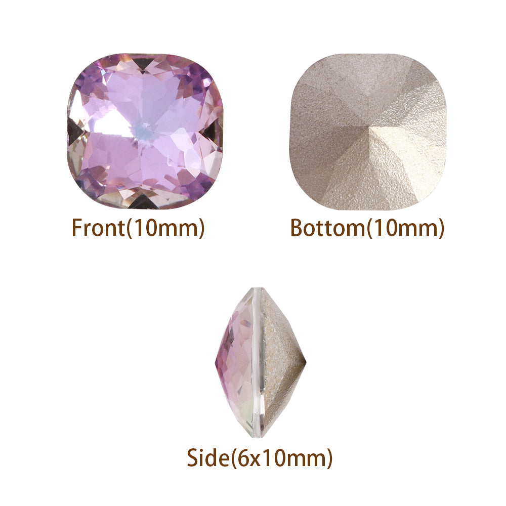 Vitrail Light Dome Cushion Square Shape High Quality Glass Pointed Back Fancy Rhinestones Второстепенное изображение товара