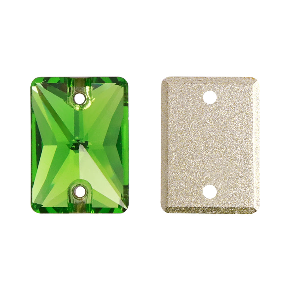 Rectángulo verde de helecho Rhinestones de costura de vidrio de alta calidad Imagen secundaria del producto