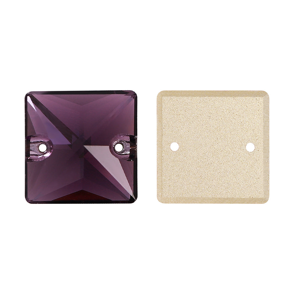 Amethyst Square Shape High Quality Glass Sew-on Rhinestones Secondary image