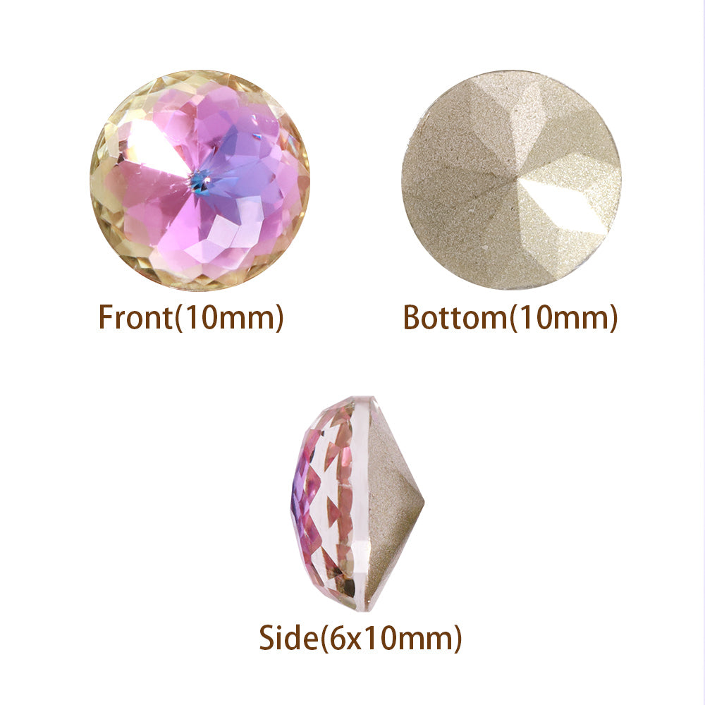 Vitrail Light Dome Round Shape High Quality Glass Pointed Back Fancy Rhinestones WholesaleRhinestone