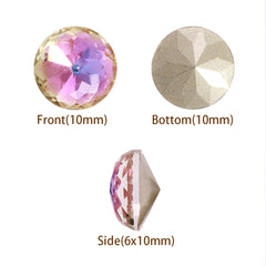 Vitrail Light Dome Round Shape High Quality Glass Pointed Back Fancy Rhinestones WholesaleRhinestone