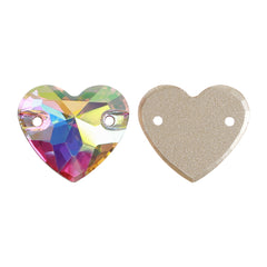 Crystal AB Heart Shape High Quality Glass Sew-on Rhinestones WholesaleRhinestone