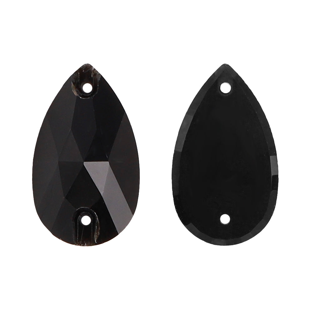Jet Drop Shape High Quality Glass Sew-on Rhinestones Secondary image
