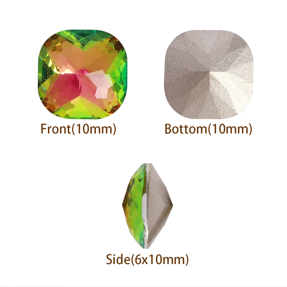 Vitrail Rose Dome Cushion Square Shape High Quality Glass Pointed Back Fancy Rhinestones Второстепенное изображение товара