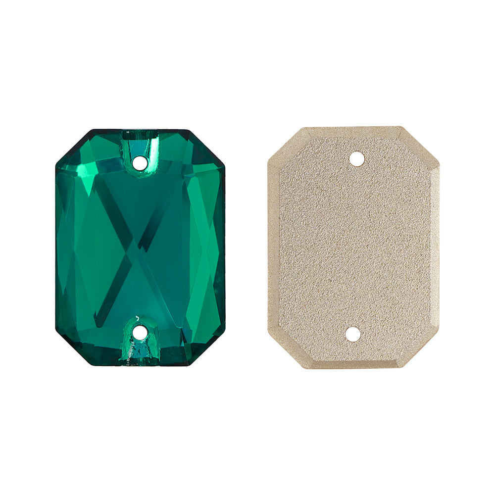 Emerald ottekant form af høj kvalitet glas sew-on rhinestones Sekundært billede