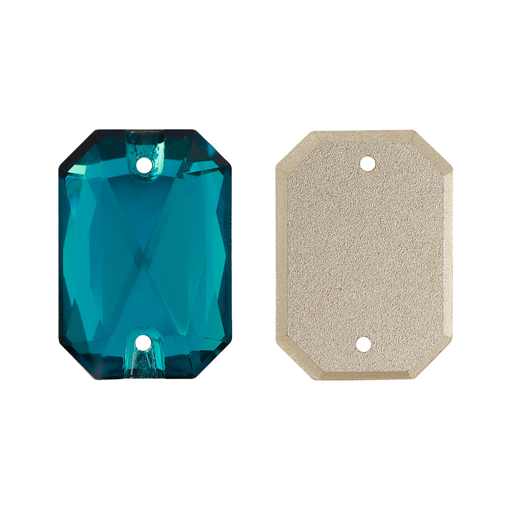 Indicolite Octagon Shape High Quality Glass Sew-on Rhinestones WholesaleRhinestone