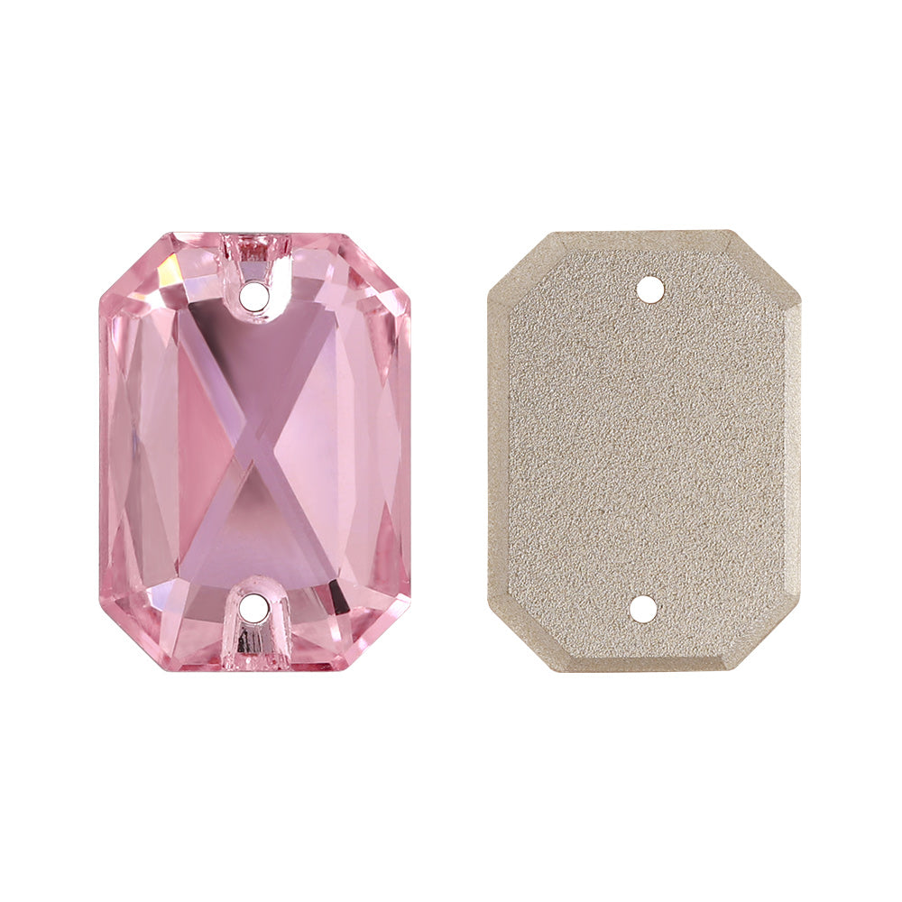 Lys Rose Octagon Form Høj kvalitet Glas Sew-on Rhinestones Sekundært billede