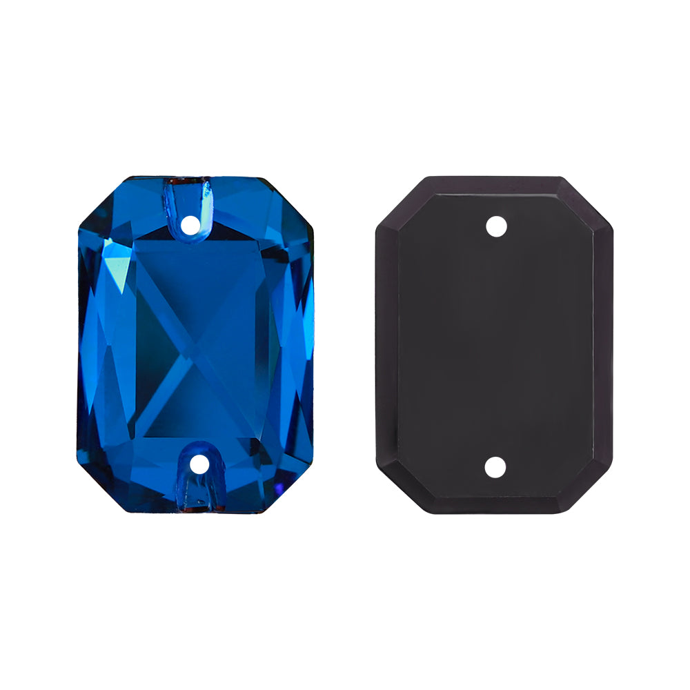 Bermuda Blue Octagon Shape High Quality Glass Sew-on Rhinestones Secondary image
