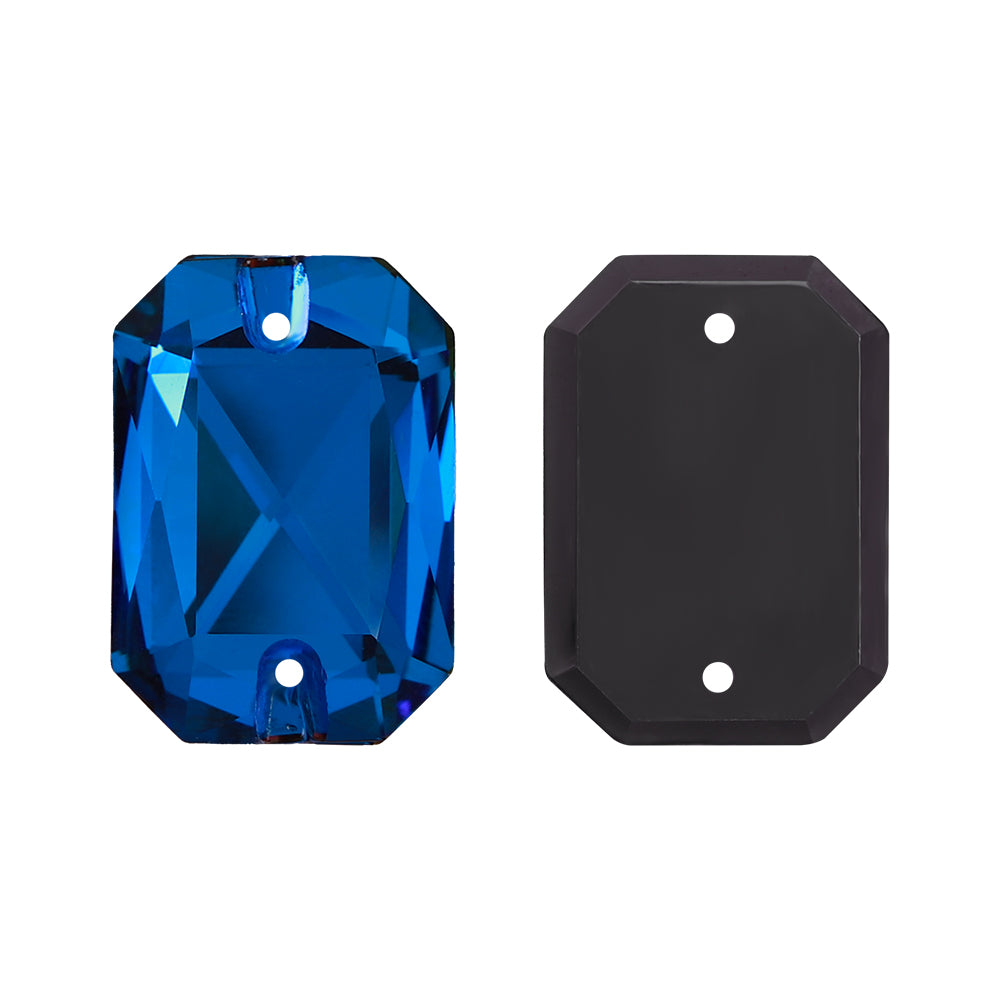 Bermuda Blue Octagon Shape High Quality Glass Sew-on Rhinestones WholesaleRhinestone