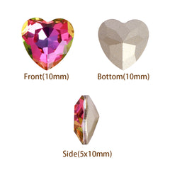 Heliotrope Heart Shape High Quality Glass Pointed Back Fancy Rhinestones WholesaleRhinestone