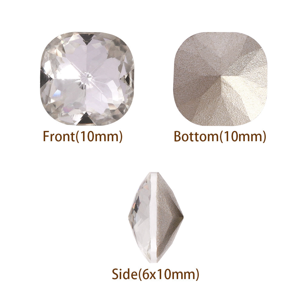 Crystal Dome Cushion Square Shape High Quality Glass Pointed Back Fancy Rhinestones Второстепенное изображение товара
