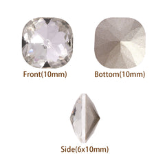 Crystal Dome Cushion Square Shape High Quality Glass Pointed Back Fancy Rhinestones WholesaleRhinestone