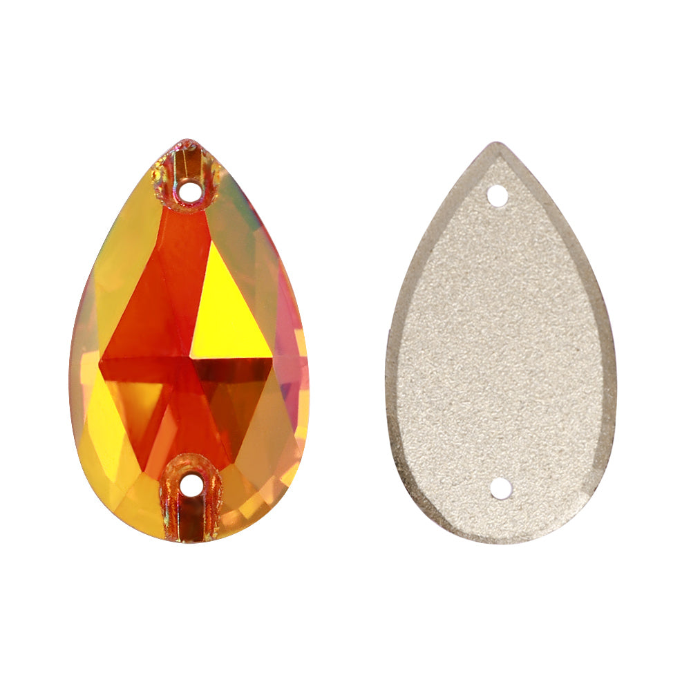Copper Drop Shape High Quality Glass Sew-on Rhinestones WholesaleRhinestone