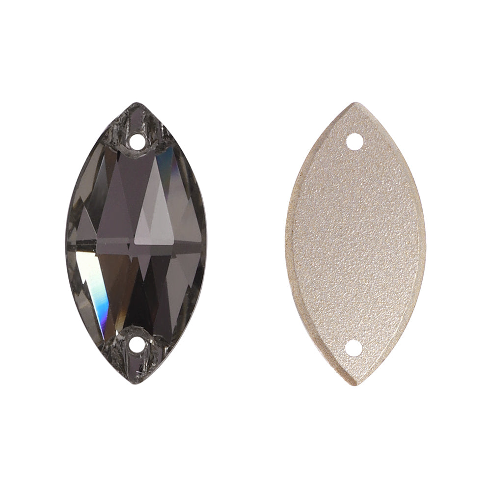Black Diamond Navette Shape High Quality Glass Sew-on Rhinestones Secondary image