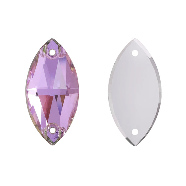  Vitrail Light Navette Shape High Quality Glass Sew-on Rhinestones WholesaleRhinestone