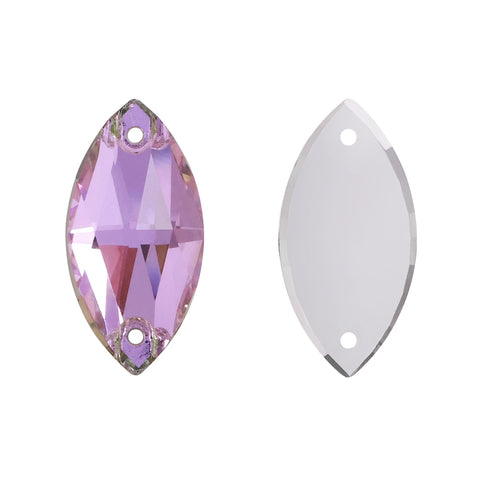  Vitrail Light Navette Shape High Quality Glass Sew-on Rhinestones WholesaleRhinestone