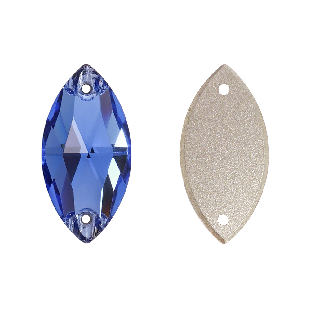 Shinestone di cucitura in vetro di alta qualità a forma di sapphire di zaffiro leggera Immagine secondaria del prodotto