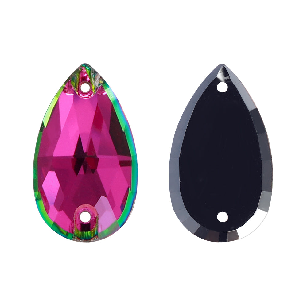 Vitrail Rose Drop Shape High Quality Glass Sew-on Rhinestones Secondary image