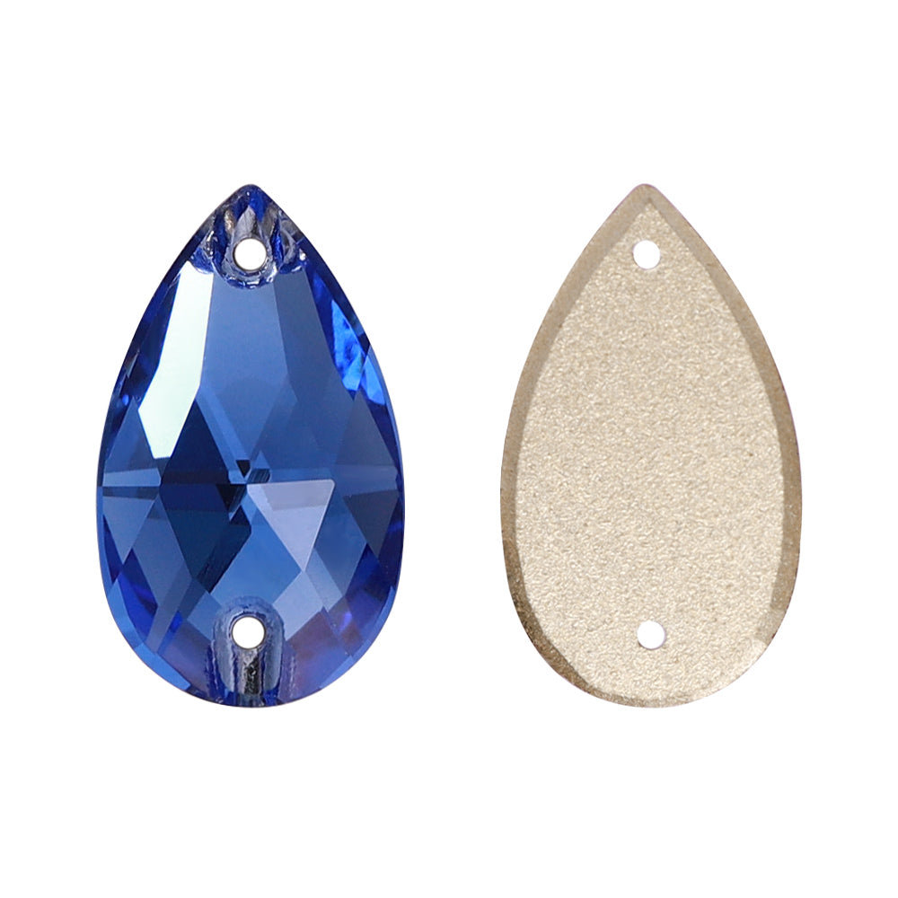 Shinestone di cucitura in vetro di alta qualità a forma di zaffiro leggera Immagine secondaria del prodotto