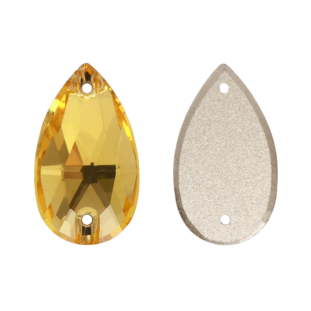 Lichte topaz druppel vorm van hoge kwaliteit glazen naa-on strass Secundaire afbeelding
