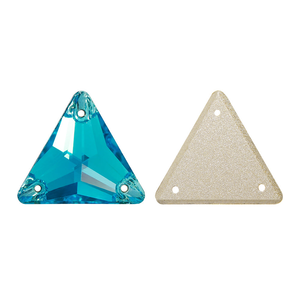 Aquamarine Triangle Shape High Quality Glass Sew-on Rhinestones WholesaleRhinestone