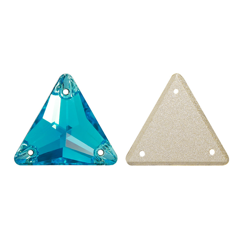 Forma del triángulo de aguamarina de alta calidad Glass Sew--On Rhinestones Imagen secundaria del producto