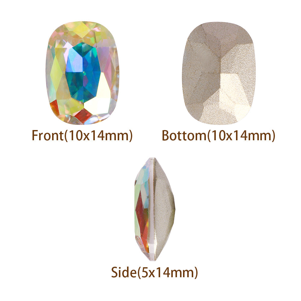 Crystal AB Cushion Shape High Quality Glass Pointed Back Fancy Rhinestones Второстепенное изображение товара