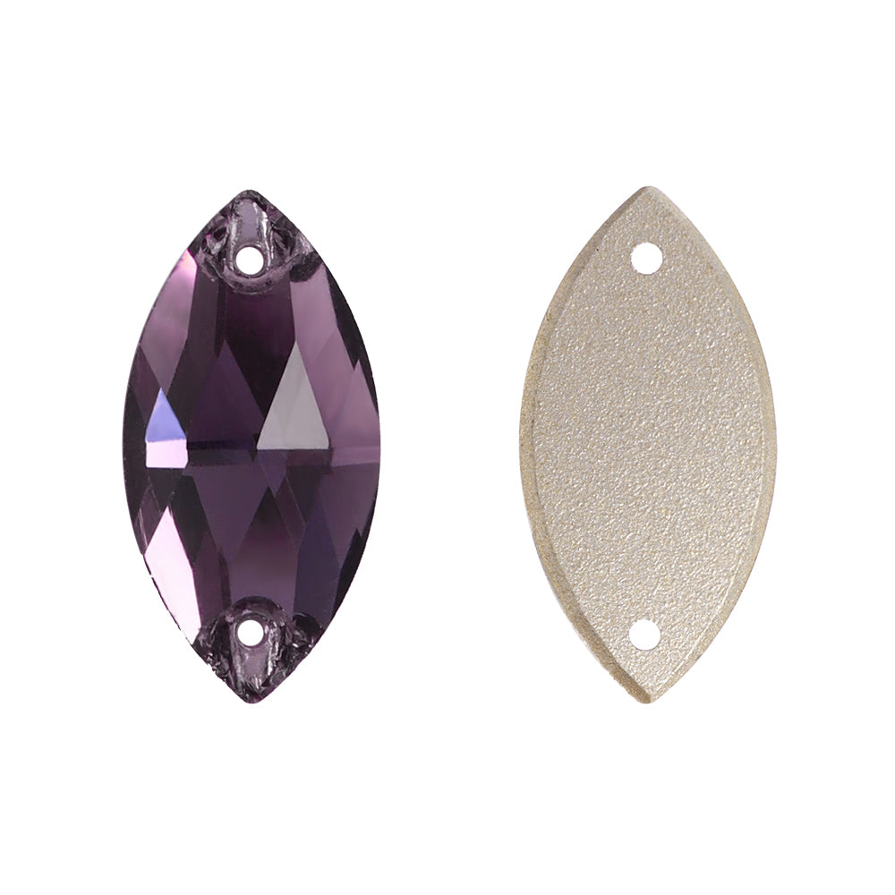 Amethyst Navette Shape High Quality Glass Sew-on Rhinestones WholesaleRhinestone