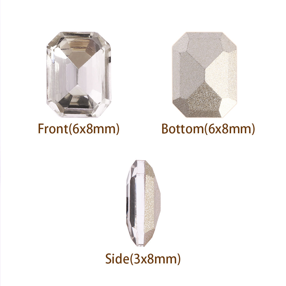 Crystal Rectangle Octagon Shape Pointed Back Fancy Rhinestones WholesaleRhinestone