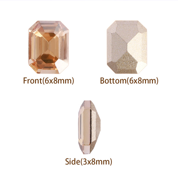Golden Shadow Rectangle Octagon Shape Pointed Back Fancy Rhinestones WholesaleRhinestone
