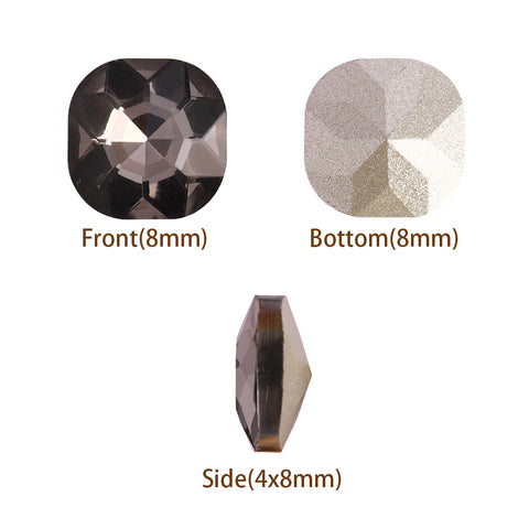 Black Diamond Round Square Shape Pointed Back Fancy Rhinestones WholesaleRhinestone