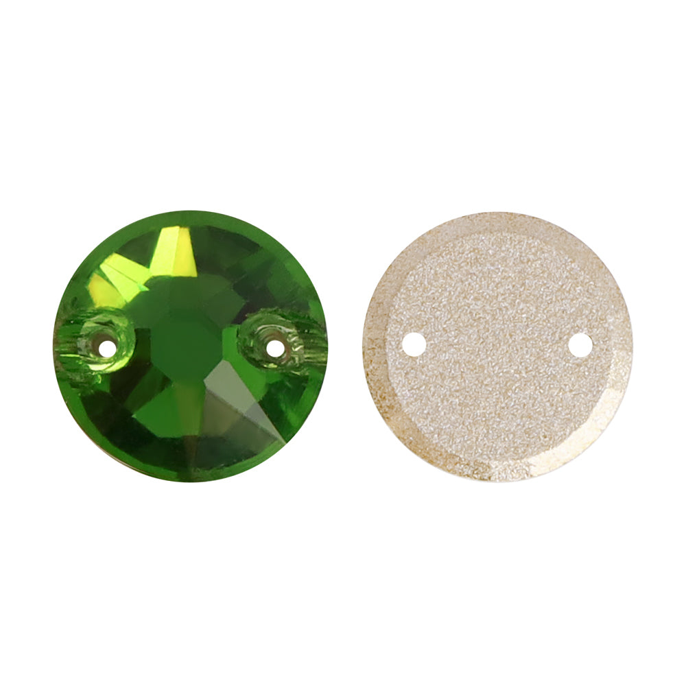 Fern Green Xirius Round Form Høj kvalitet Glas Sew-on Rhinestones Sekundært billede
