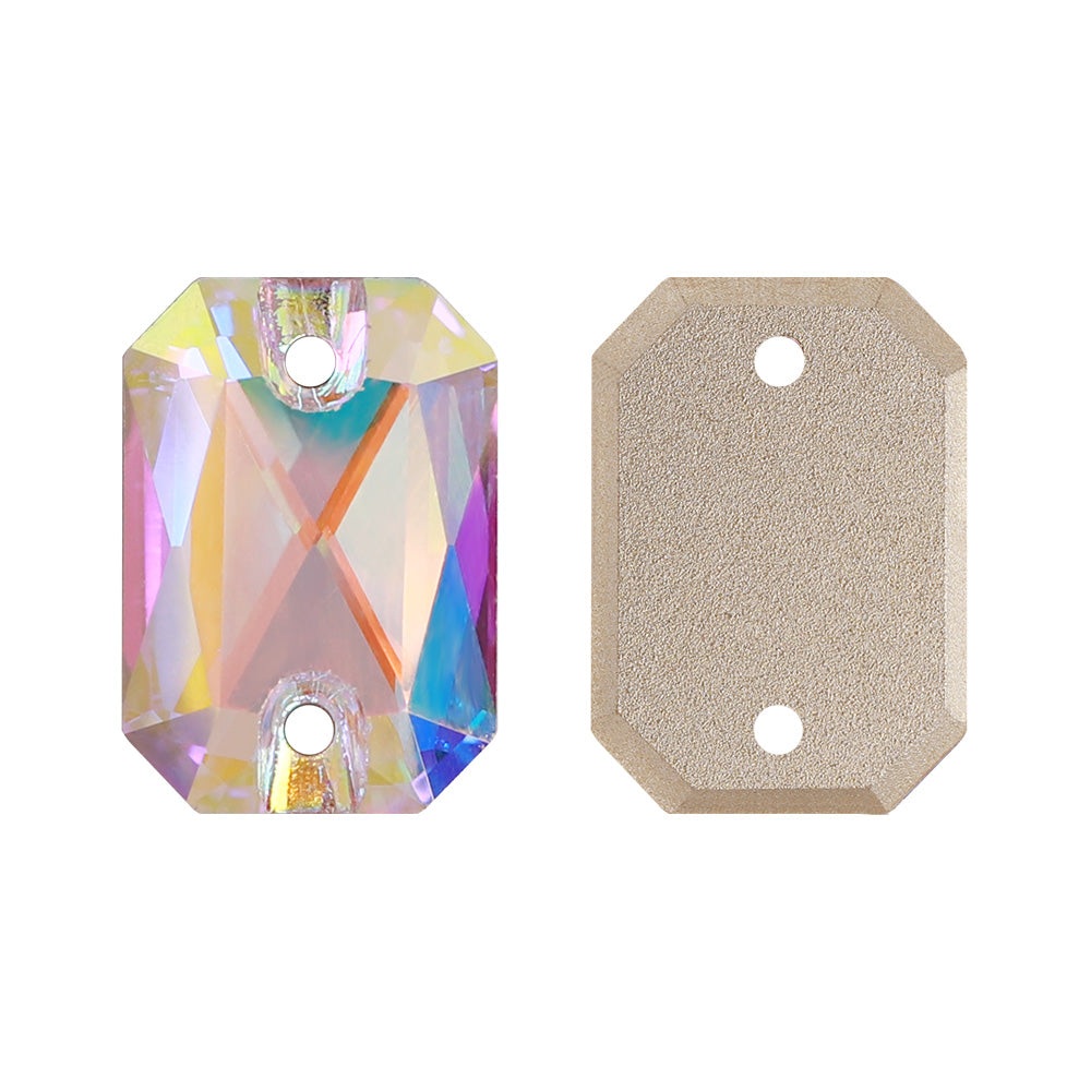 Crystal AB Octagon Shape High Quality Glass Sew-on Rhinestones Secondary image
