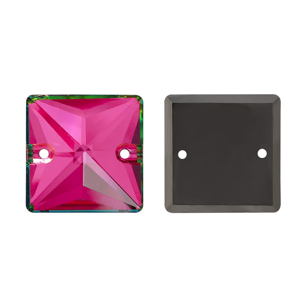 Vitrail Rose Square Shape High Quality Glass Sew-on Rhinestones WholesaleRhinestone