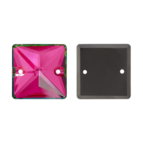 Vitrail Rose Square Shape High Quality Glass Sew-on Rhinestones WholesaleRhinestone